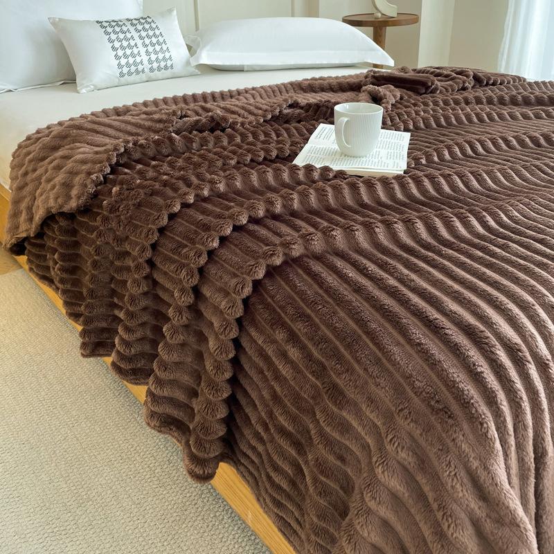 Rabbit Hair Velvet Blanket, Flannel Blanket, Thickened Coral Velvet Blanket, Office Nap Blanket, Light Luxury Air Conditioning Blanket