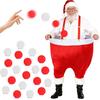 Santa Pants Snowball Fight Game with 20 Balls Red White Snowball Toss Activity Game Families Indoor Outdoor Yard Ball Catching Game