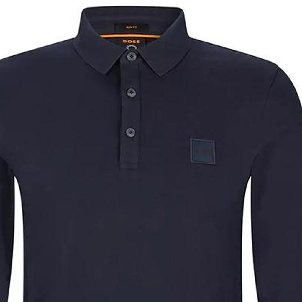 HUGO BOSS Polo Shirts Men's Blue Polo Collar Moderate Straight Fit 50472681-404