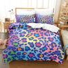 Three-Piece 3D Printed Leopard Print Leather Print Bedding Colorful Gradual Change Leopard Print Duvet Cover