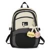 Schoolbag1011 summer new contrasting color design simple junior high school students reduce burden dirt-resistant students large capacity backpack