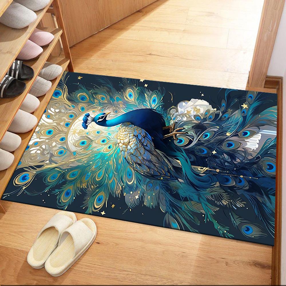 Elegant Peacock Fantasy Art Floor Mats for Living Room, Bedroom and Room Decoration Are Suitable for Gifts.