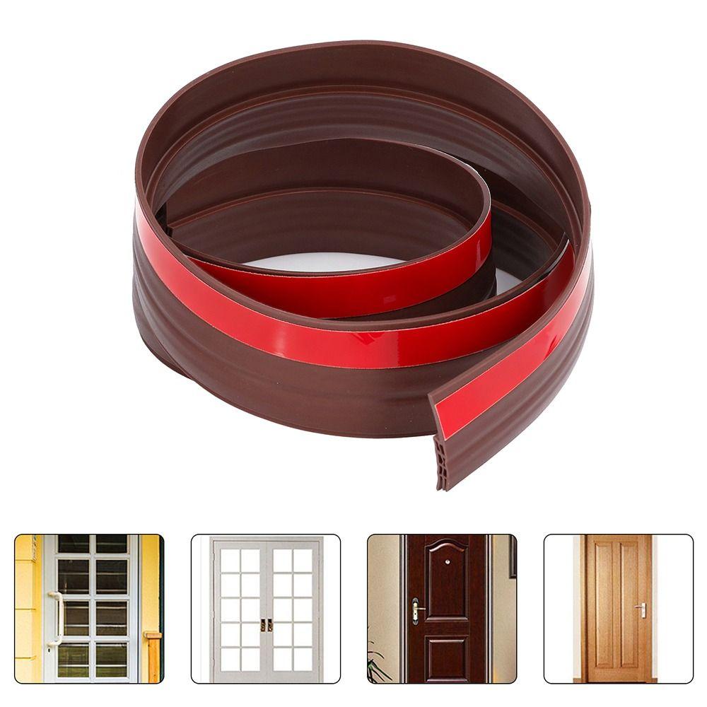 2pcs Brown Door Draft Stopper TPE Weather Stripping Seal Durable Door Sealing Strip Exterior Doors