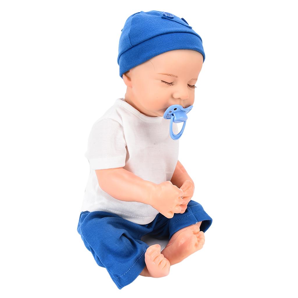 18 Inches Newborn Baby Boy Doll Realistic Full Vinly Body Washable Baby Doll with Clothes for Kids