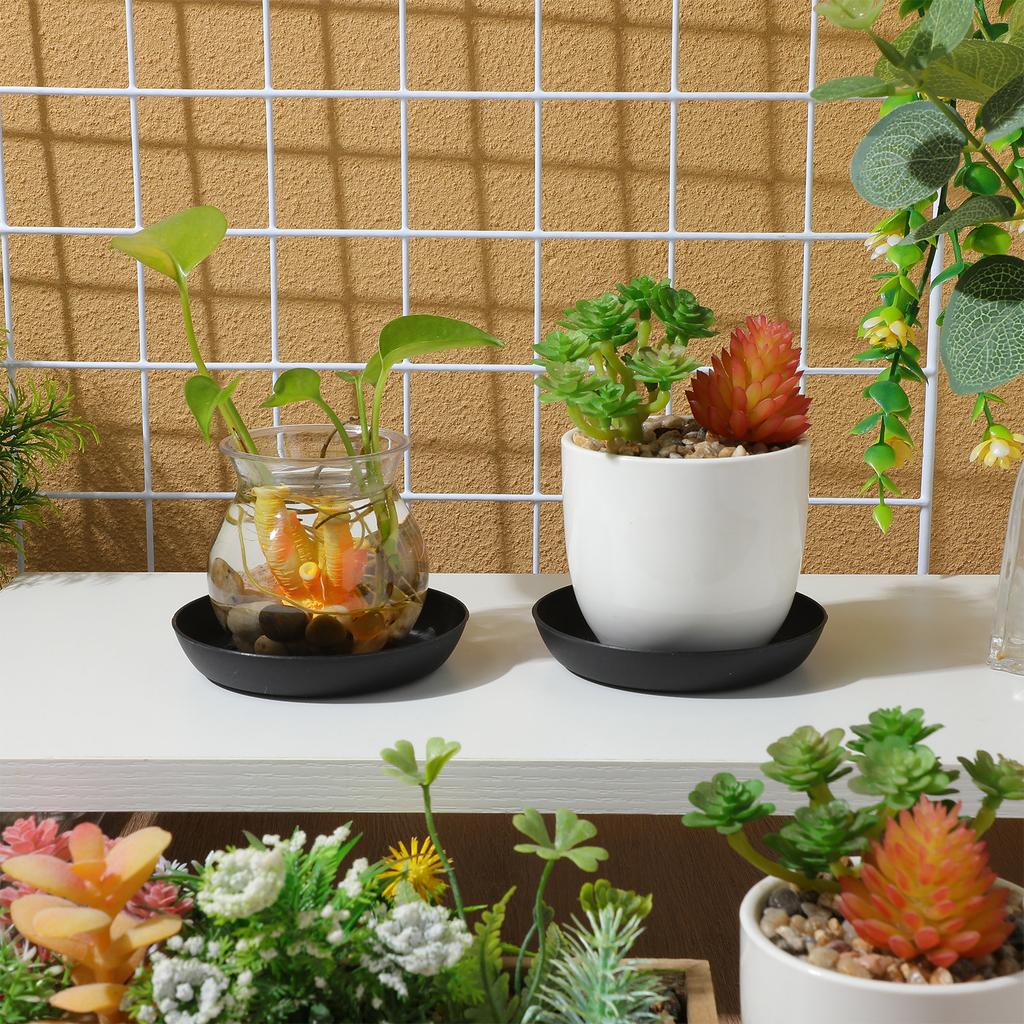 10Pcs Plastic Plant Saucers Round Drip Trays for Indoor Plants Water Holder Pot Base Garden Decorative Flowerpot Tray Bonsai