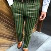 Мужские модные эластичные классические брюки, облегающие брюки в клетку, брюки для делового костюма, повседневные брюки для гольфа