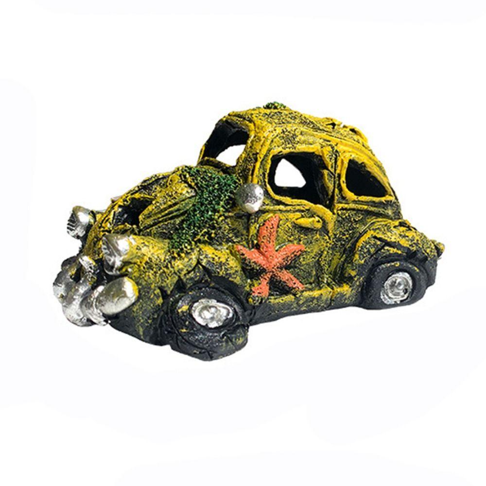 Многоцветное украшение для аквариума, орнамент, укрытие для рыб и креветок, подарок, затонувший автомобиль, украшение для аквариума