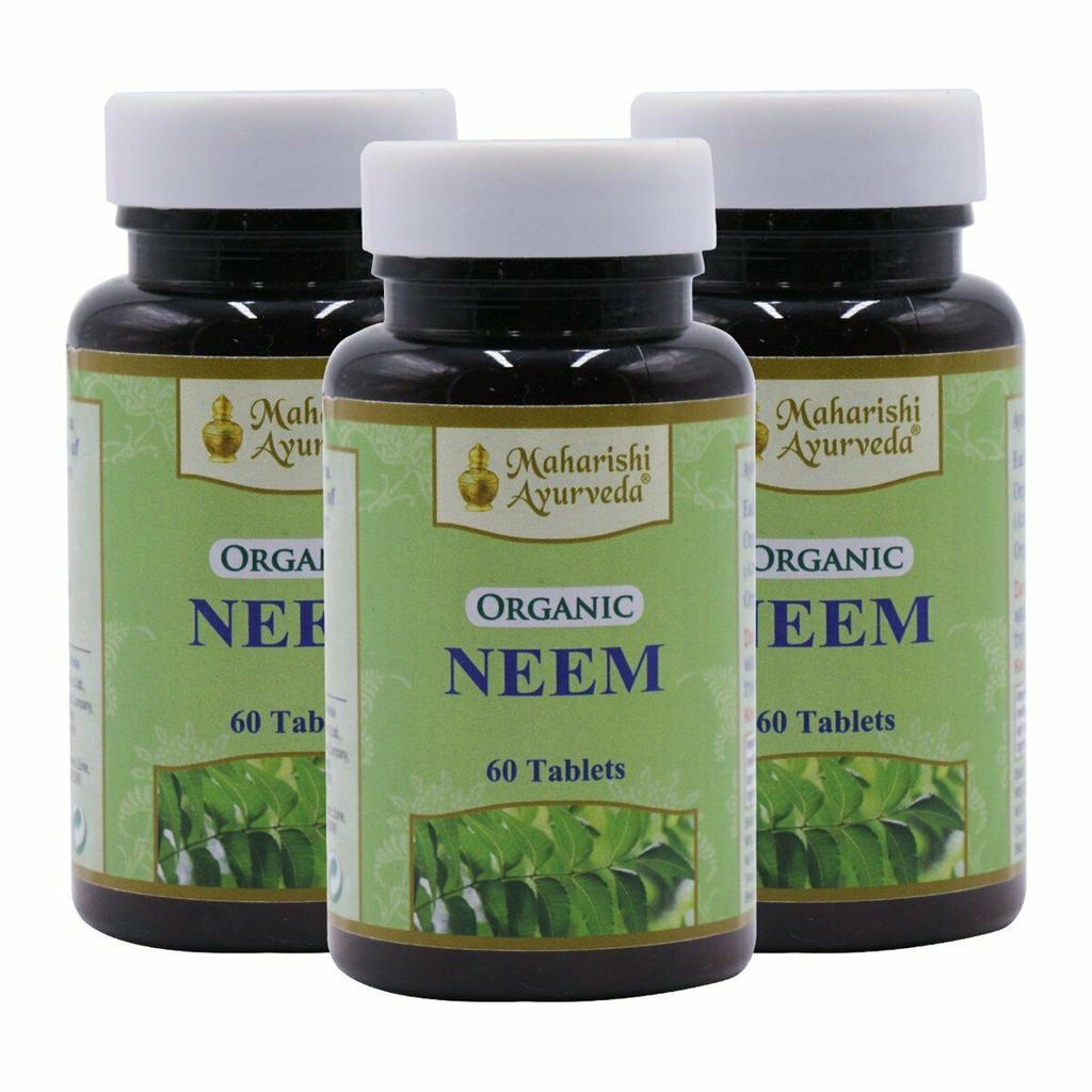Pack of 3 X Maharishi Ayurveda Organic Neem 60 Tablets Pack Each