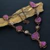 Ruby Handmade Gemstone Necklace, Copper Electroformed Necklace Antique Jewelry, Adjustable Necklace Engagement Gift