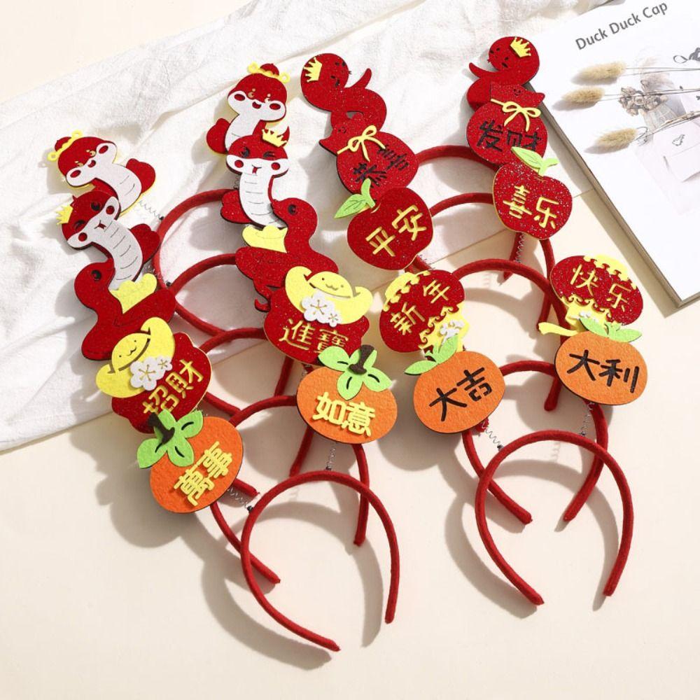 Headdress New Year Hair Hoop Felt Snake Hairband Cute 2025 Headband Party Supplies