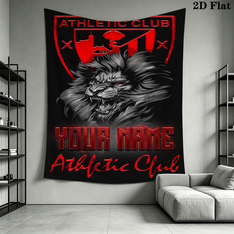 Custom Athletic Bilbao Wall Hanging Printed Fabric Blanket Decorative Tapestries for Bedroom Living Room Home Decor