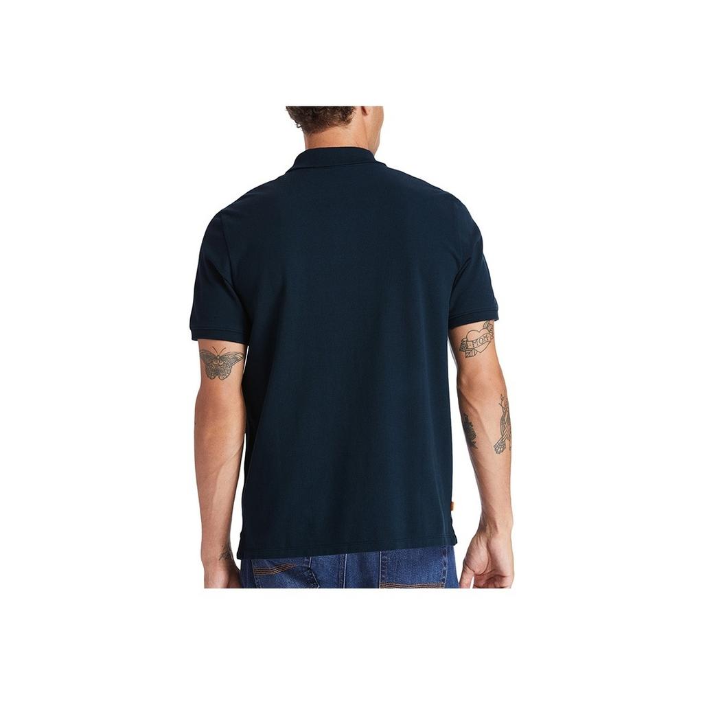Timberland Casual Sport Single Bead Short Sleeve Polo Shirt Men Polo Shirts Deep-Sapphire-Blue A24H2-433