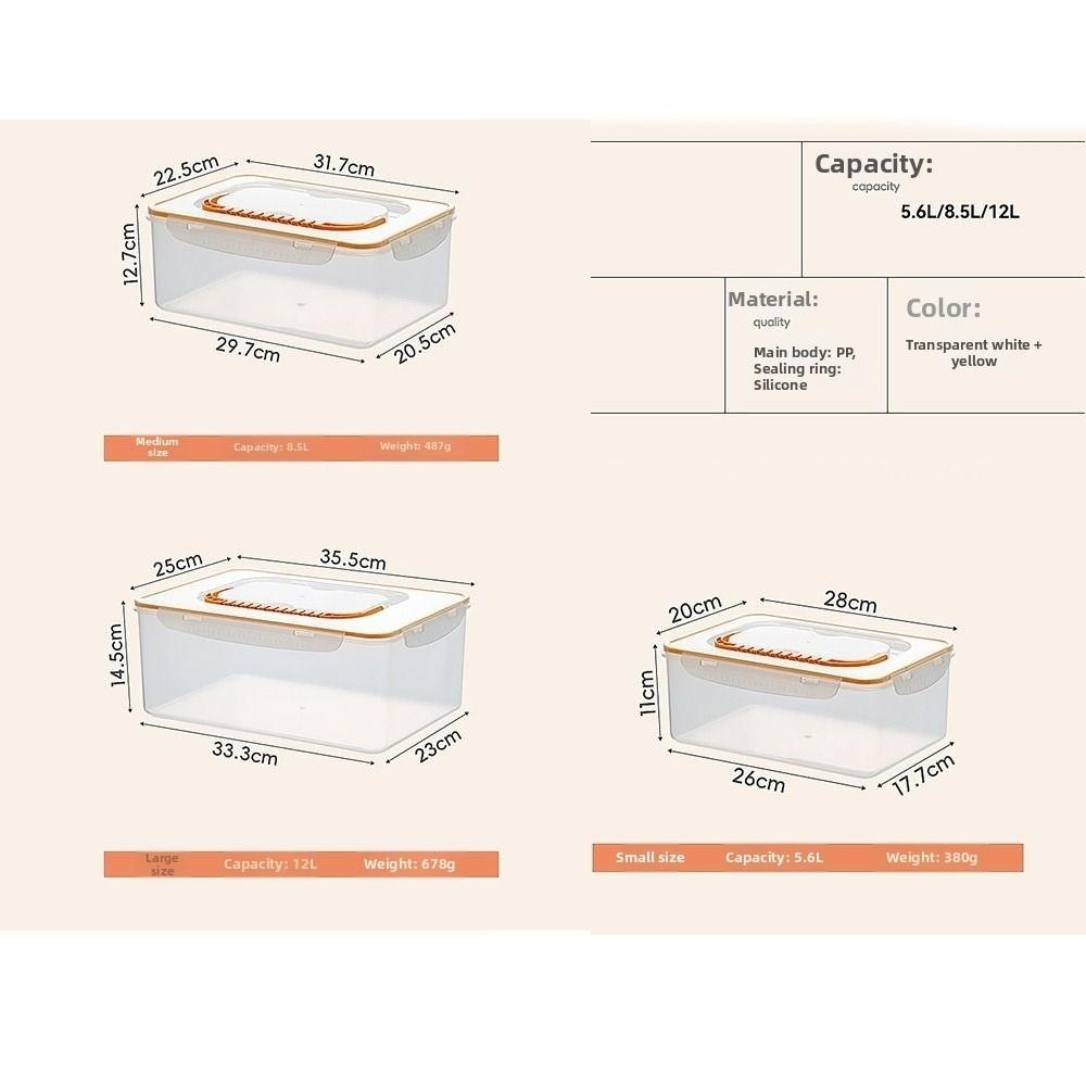 with Handle Acrylic Paint Storage Box 5.6/8.5/12L Capacity Clear Box for Acrylic Paint