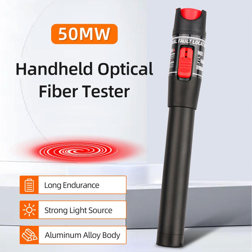 Ручной тестер оптического волокна мощностью 50 МВт, портативная ручка типа красного света, визуальный локатор неисправностей, ручка для тестирования волокна