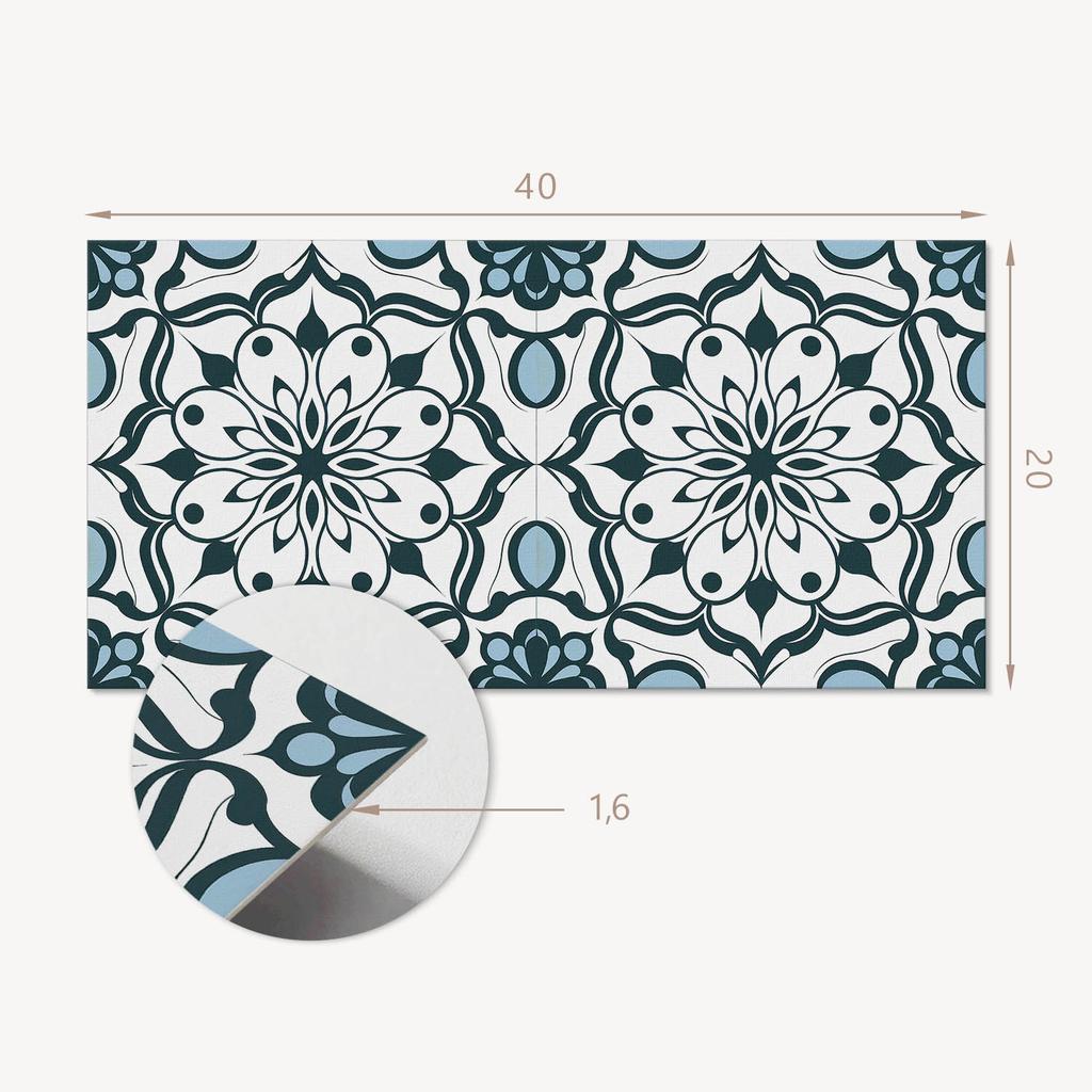 Kafelki Ścienne Winylowe Do Dekoracji Nowoczesnych Wnętrz Kwiatowy Wzór Mandali 10X40X20 Cm