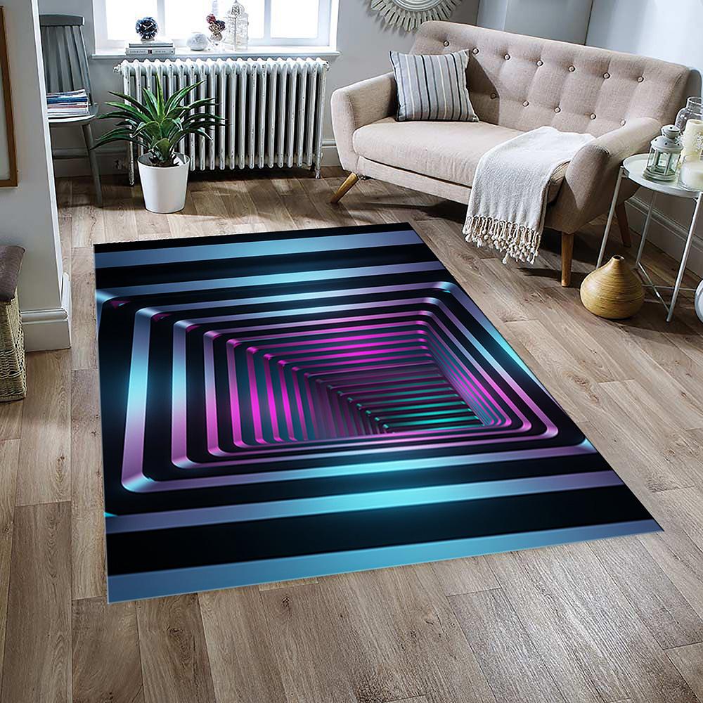 3D LED Ковер-иллюзия Моющийся Нескользящий Ковер Большой площади для Гостиной Комнаты Подростков Детей Мальчика Девочки Декор
