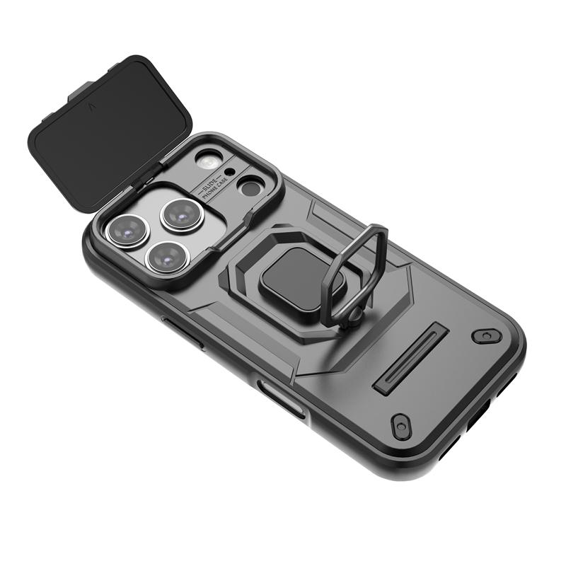 Бронированный чехол для iPhone 17 Pro Max 5G, чехол со сдвижной защитой камеры и кольцом-держателем для iPhone 17 Air Coque Capa