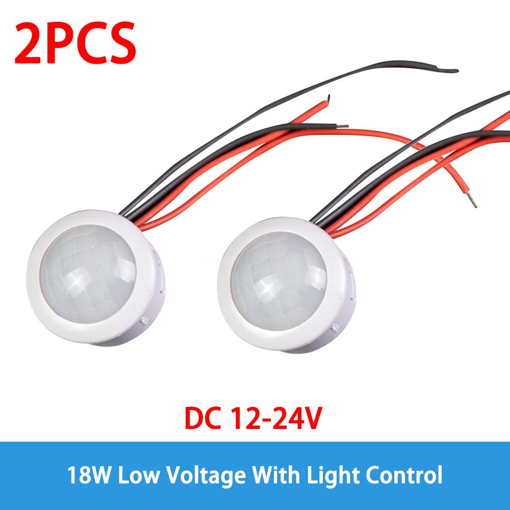 AC110-240V DC12-24V Автоматический датчик включения света Светодиодный ИК-датчик движения PIR Мини-светодиодный чувствительный ночник