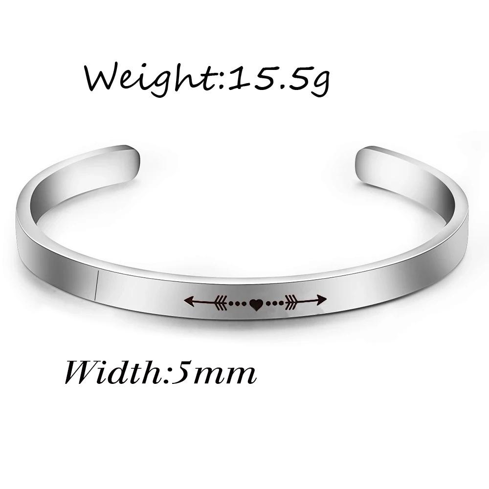Браслет из титановой стали, браслет с индивидуальной фразой, резной браслет, подарок на день рождения, выпускной, подарок дружбы, сувенир для женщин