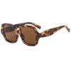 Солнцезащитные очки Vintage Geometric Large Frame Leopard Print Sunglasses Women's Advanced Sense Big Face Thin Glasses Sunglasses