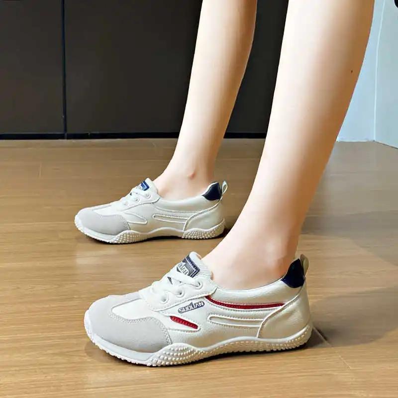 Мода Толстый каблук Демисезонные Женские Роскошные Плоские Повседневные Женские Летние Кроссовки Плоская обувь Черные Спортивные 2025 Высокое качество Колледж