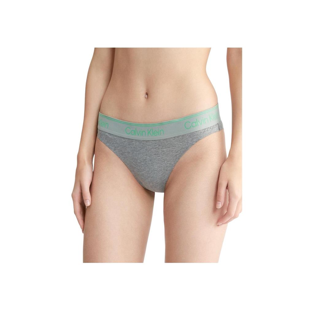 Calvin Klein Color Block Letter Jacquard Comfortable Sexy Thong Women Underwear Gray QF7189-P7E