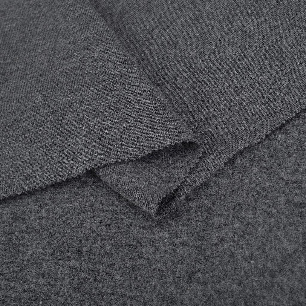 32S Thickened Pure Cotton Ribbed Fleece Fabric for Bottoming Shirts