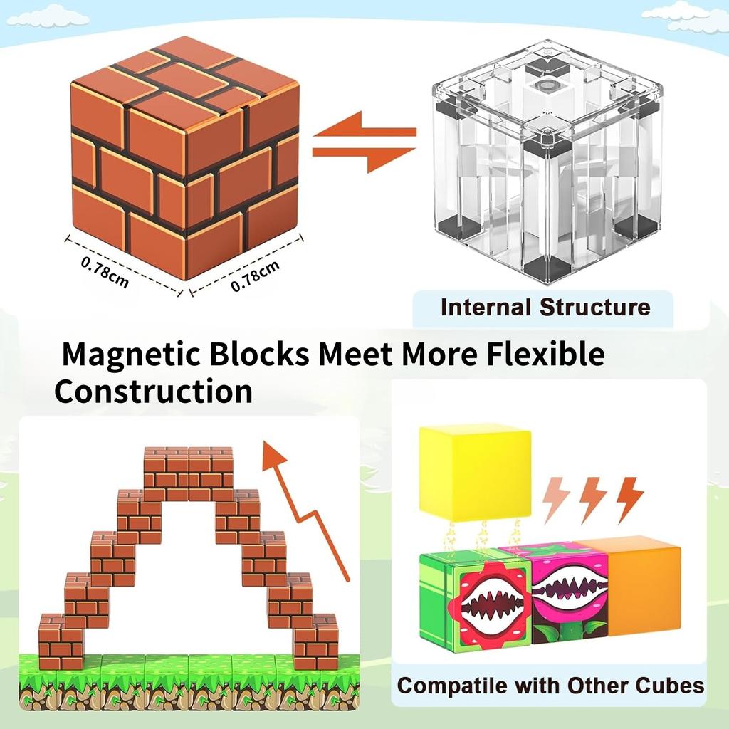 Magnetic Building Blocks for Mining Magnet World Build Game Adventure Set STEM Sensory Creative DIY Toy Gift