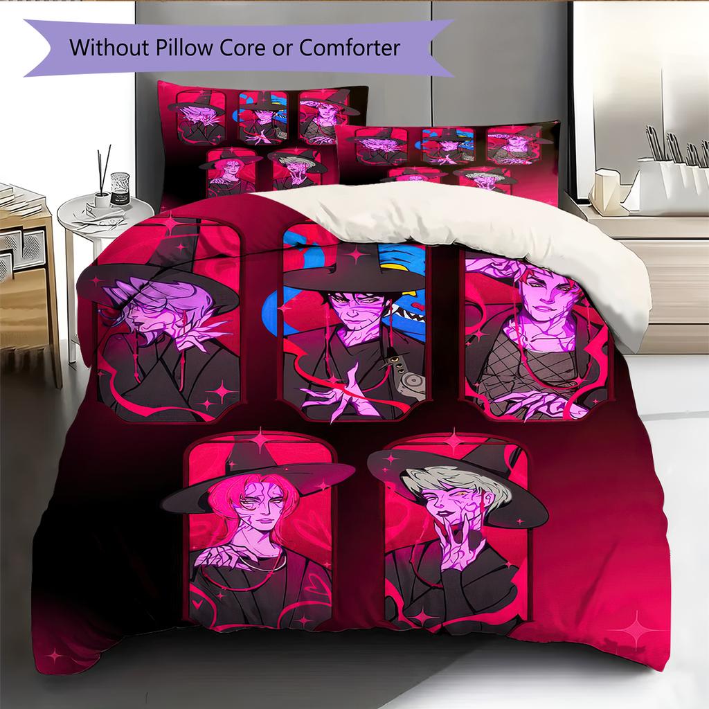 1PC KPop Demon Hunters pattern Bedding Quilt Set Quilt Cover Pillowcase Home Decoration (1 * duvet cover + 2 * pillowcase, without core)