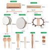 13 PCS Kids Musical Instruments Toys with Carry Bag Wooden Percussion Instruments Early Education