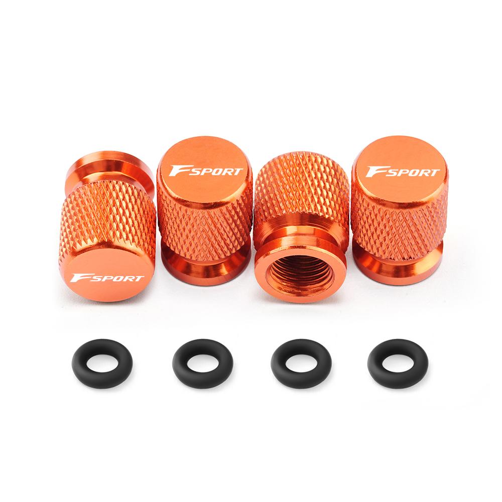 4PCS Car Wheel Tire Valve Caps Tyre Stem Covers Airdust Waterproof For Lexus F SPORT Auto Accessories