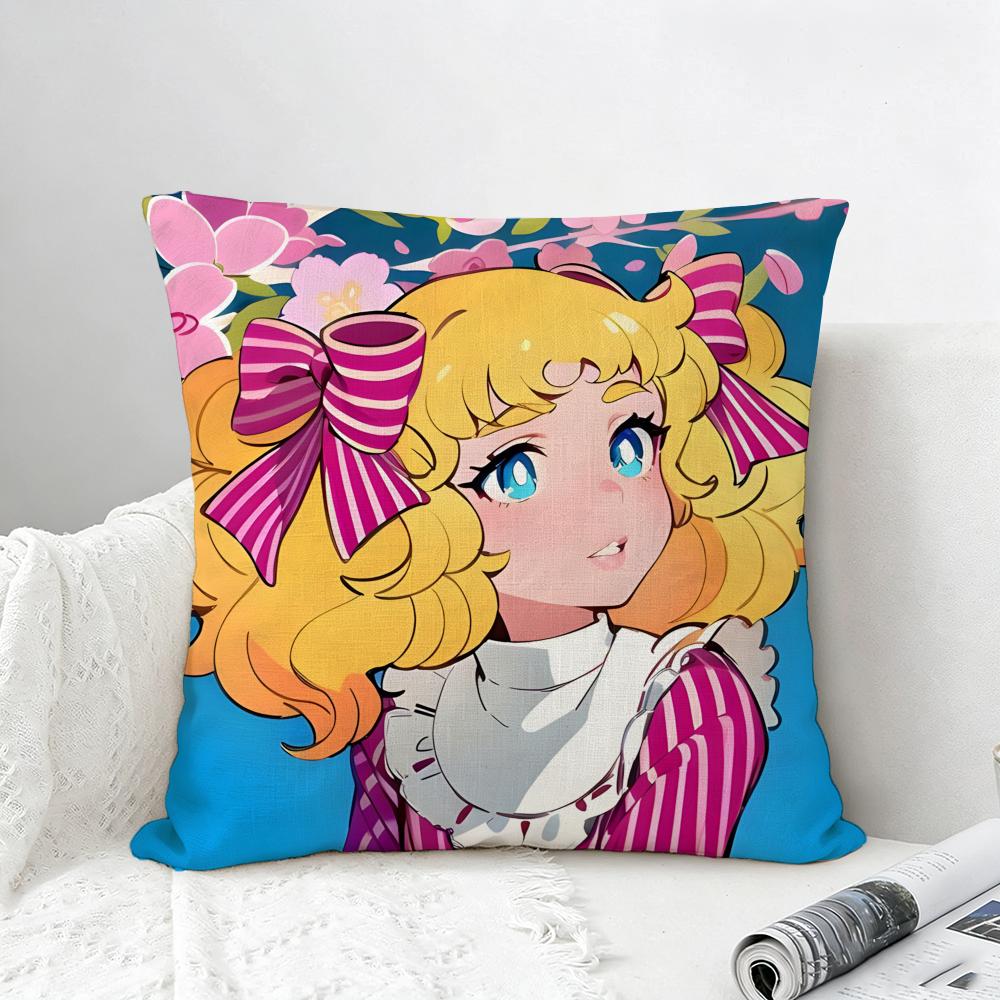 Anime Candy Candy Cushion Cover Natural Linen Pillowcase Set AllinOne Decor for Sofa Bedroom Chair
