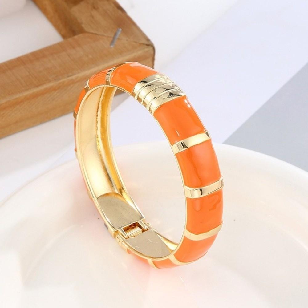 Elegant Bohemian Drip Oil Bracelet Wide Geometric Bracelet Fashion Enamel Cuff Bangles Vacation