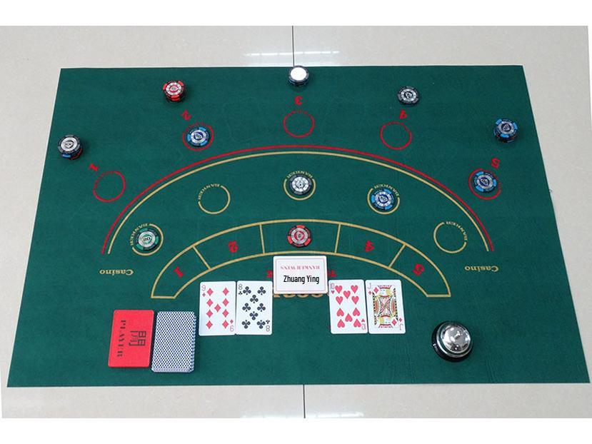 Reversible Poker Card Table Mat – 60x90cm Non-Woven Felt for Texas Hold'em & Roulette