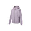 Lining Fitness Series Solid Color Casual Hooded Cardigan Long Sleeve Sweatshirt Women Sweatshirt Lobelia-Purple AWDT802-3