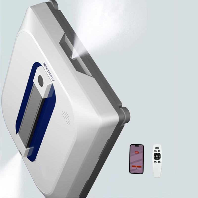 2026 Window Washer Robot Automatic Spray Water Robotic Glass Cleaner, 3200Pa Suction, Tuya APP Remote Control, Voice Prompt