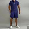 Summer Men's Polo Casual Loose Short Sleeve Shorts Sportswear Fashion Hundred Solid Colour Men's Two Piece Set