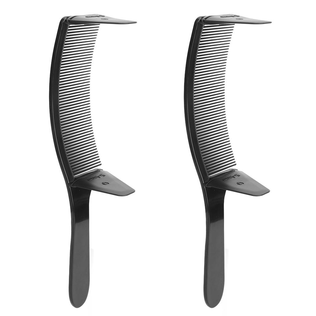 2Pcs Curved Barber Comb Adjustable Professional Positioning Comb Hair Cutting Styling Tool