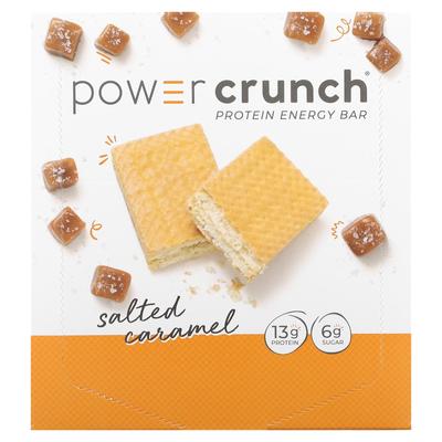 Протеиновый энергетический батончик Powder Crunch, оригинальный, соленая карамель, 12 батончиков, 1,4 унции (40 г) Каждый