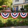 Складной веерный флаг США, Гирлянда с американским флагом к 4 июля, Патриотический полувеерный баннер красно-бело-синий для Дня независимости
