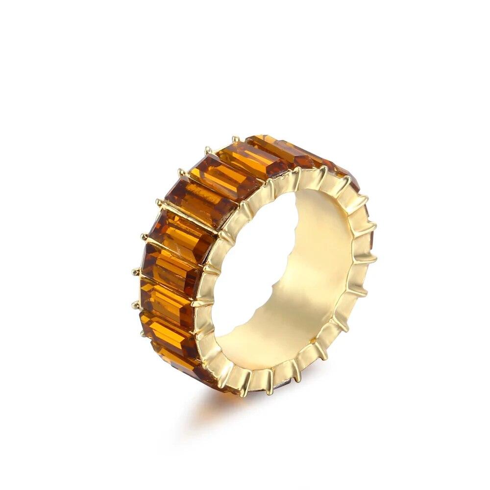 Новое кольцо с кристаллом циркона 3А для женщин, легкое роскошное многоцветное модное кольцо, подарок для выпускного вечера, эффектное ювелирное изделие, заводской магазин