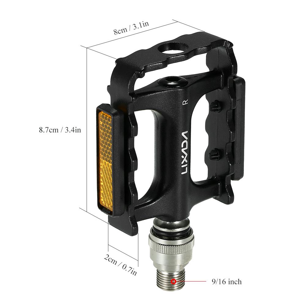 Lixada Bike Pedals MTB Bicycle Cycling Platform Pedal with Extender Adapter