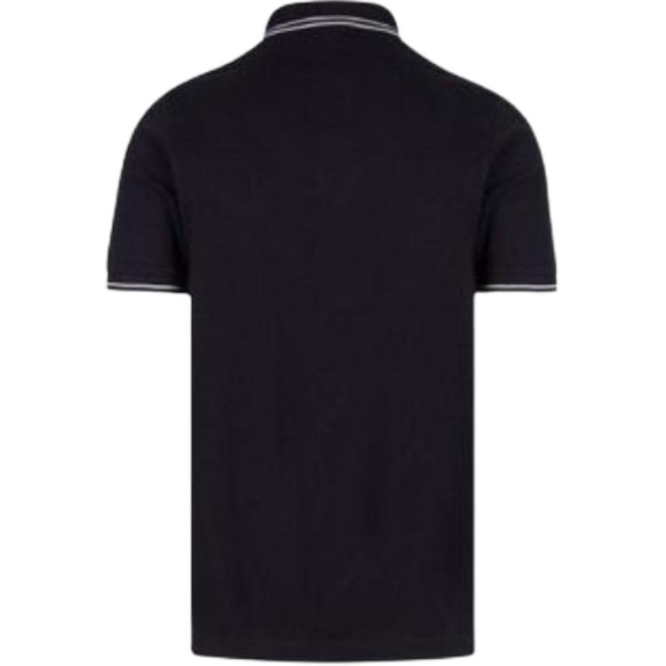 STONE ISLAND Рубашка-поло с логотипом Compass Patch Черная Мужские Топы 80152SC18-A0029