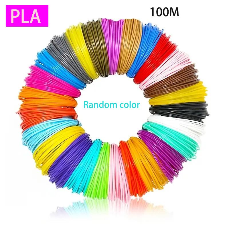 Диаметр нити PLA 1,75 мм, цветной материал для 3D-печати для 3D-ручки, 10/20/30 цветов, 10M 25M 100M, бесцветный, без запаха и безопасный