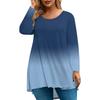 Women's Fashion Large Size Round Neck Long Sleeve Casual Print Loose Pullover Top