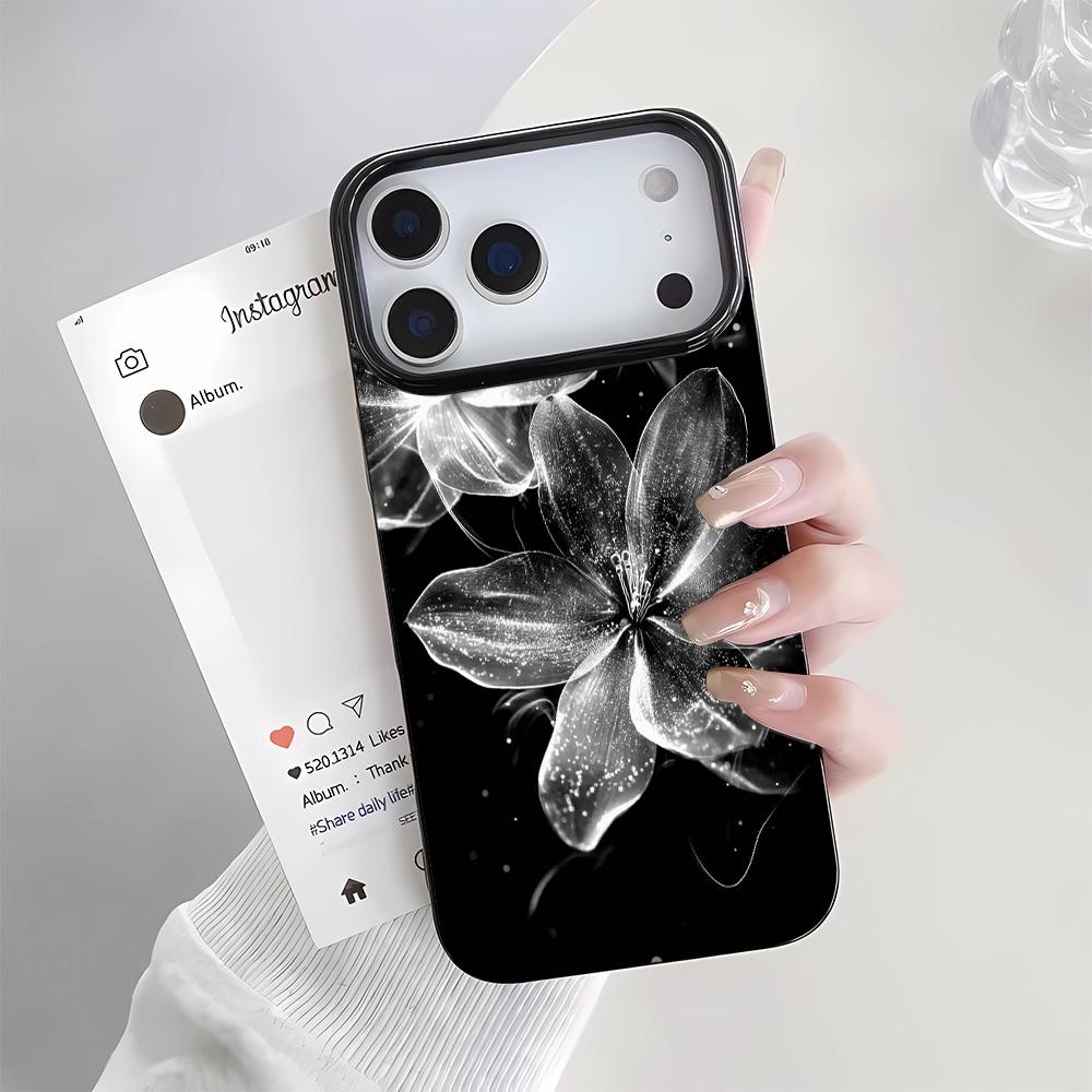 Роскошный чехол для iPhone 16 Pro Max, светящийся цветами, чехол для телефона для iPhone 16 Plus 15 14 13 12 11 17 Air, мягкая черная задняя крышка