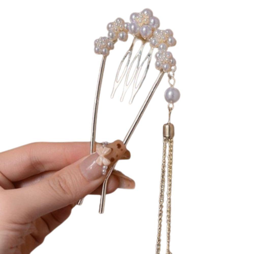 U-образная заколка для волос с имитацией жемчуга вилка для волос головной убор в китайском стиле палочки для волос для женщин