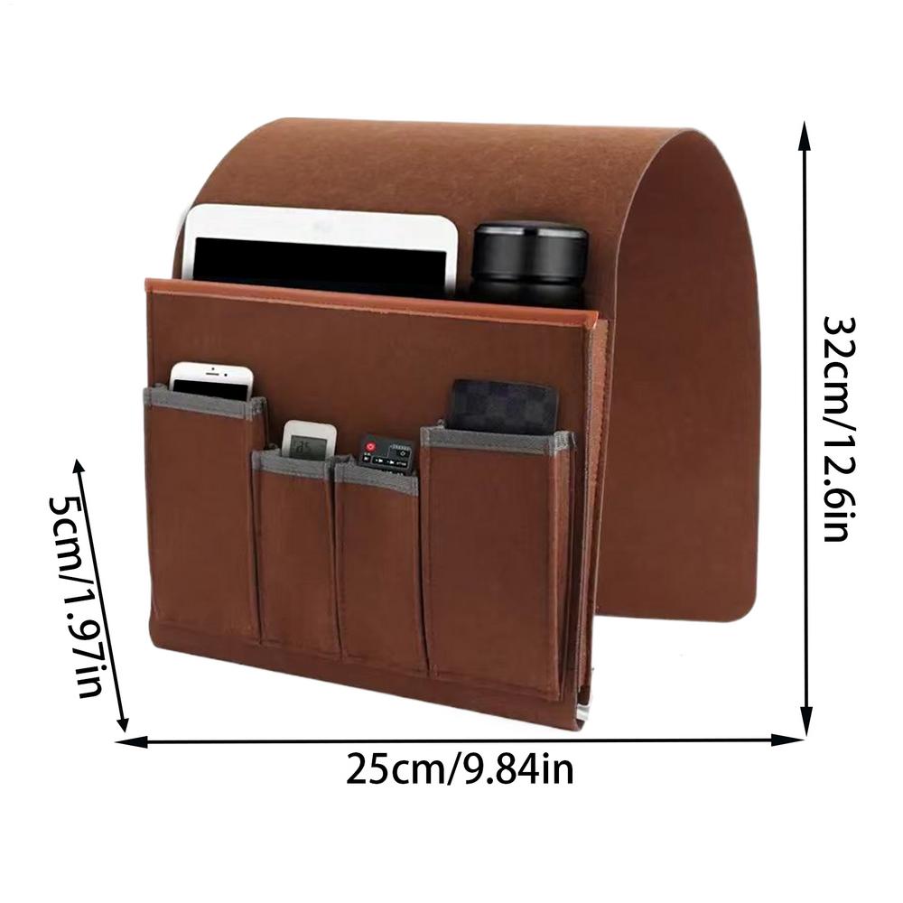 Household Sofa Armrest Storage Bag Felt Couch Recliner Armrest Bedside Organizer for Cell Phone Remote Control Hanging Bag