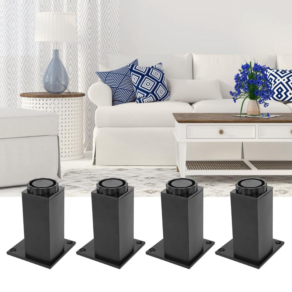 4pcs Aluminum Alloy Adjustable Feet Sofa Bed Foot Legs Support for Cupboard Cabinet Furniture