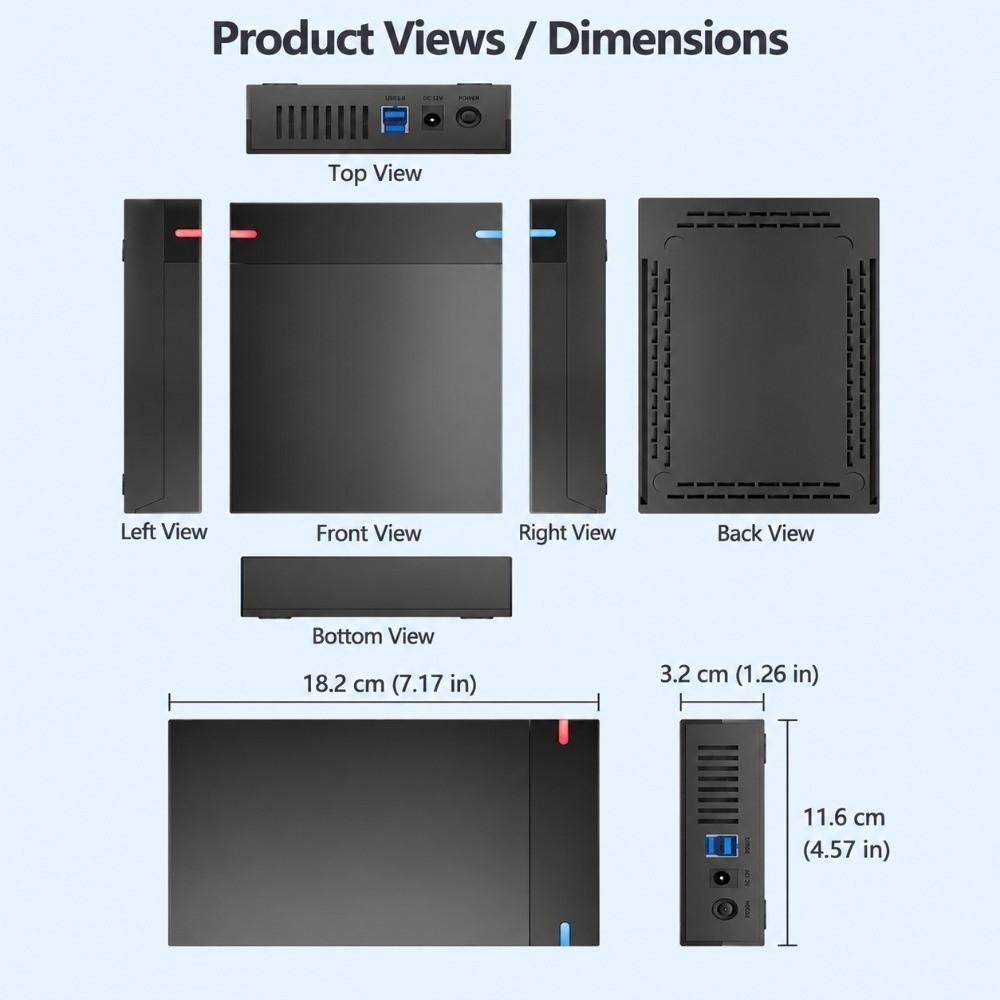 3.5 inch HDD Enclosure SATA to USB 3.0 SSD Case Portable Hard Disk Box